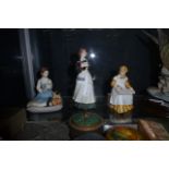3 franklin ornamental figures of girls