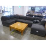 Large U shaped sofa in grey fabric