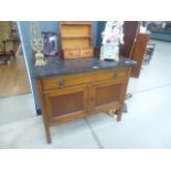 Oak and marble top wash stand