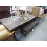 Narrow oak refectory table