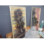 2 prints of trees