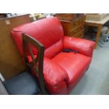 5140 Red leather effect electric reclining armchair