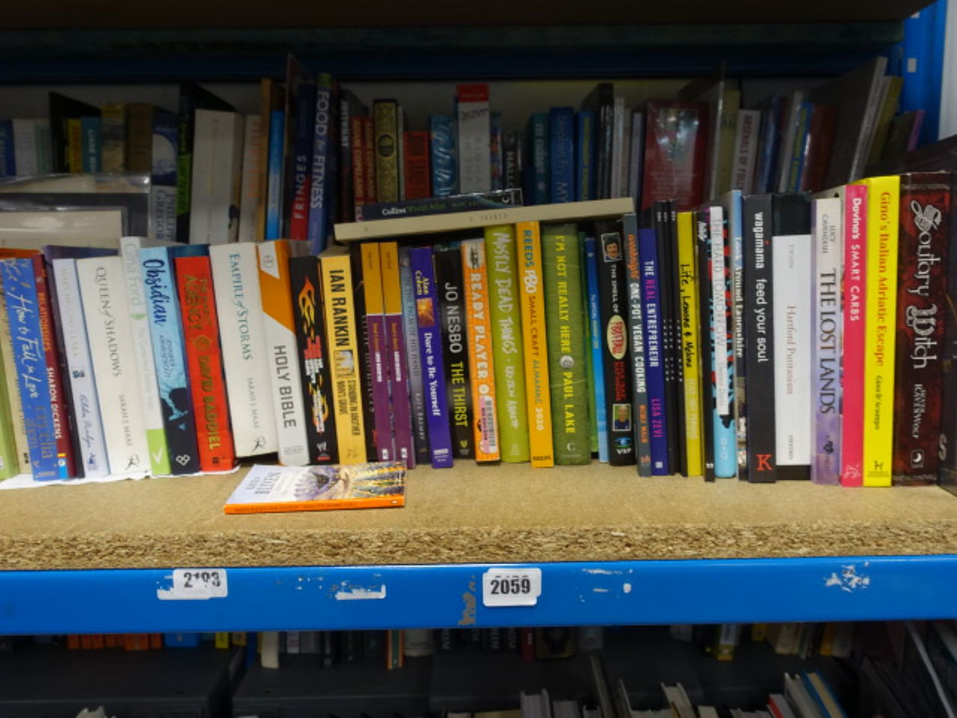 Shelf comprising of hardback and paperback novels, reference materials, cookbooks and manuscripts - Image 2 of 2