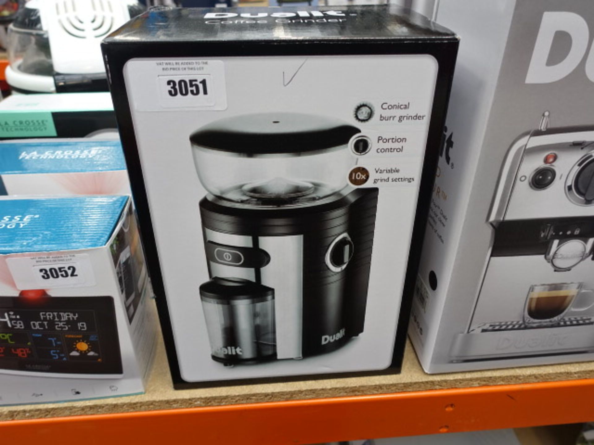 Boxed Dualit coffee grinder