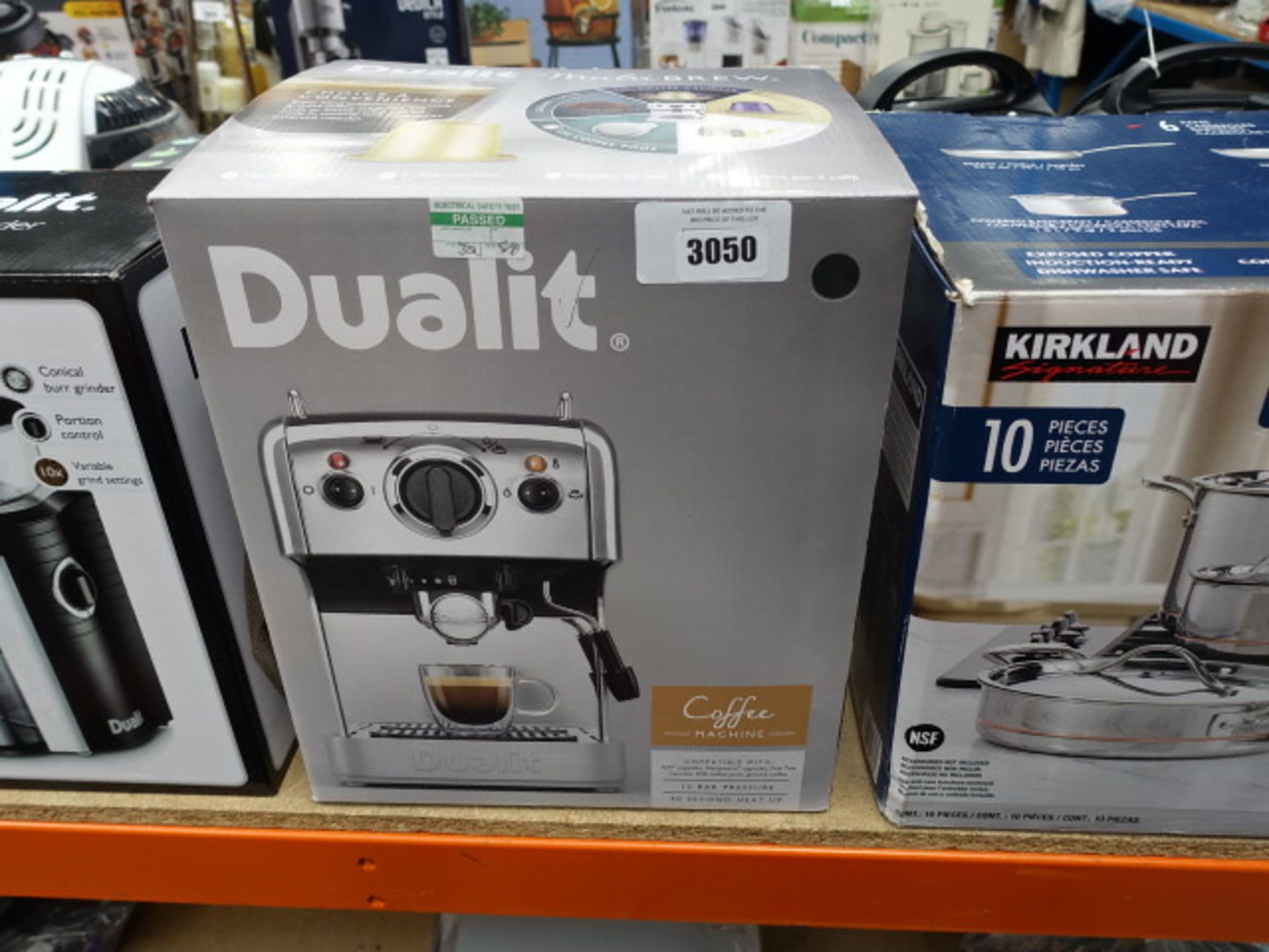 Boxed Dualit coffee machine