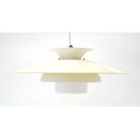 A large cream enamelled four-tier ceiling light CONDITION REPORT: Working order