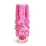 Pavel Hlava (1924-2003) for Crystalex, a pink cased glass vase, h.