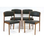 A set of five 1960/70's Danish teak dining chairs with black seats and backs *Sold subject to our