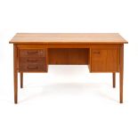 A 1960's Danish teak and crossbanded desk by Vi-ma Mobler A/S,