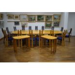 Graham Peterkin, a 1983 conferance suite in sweet chestnut including a twin pedestal table,