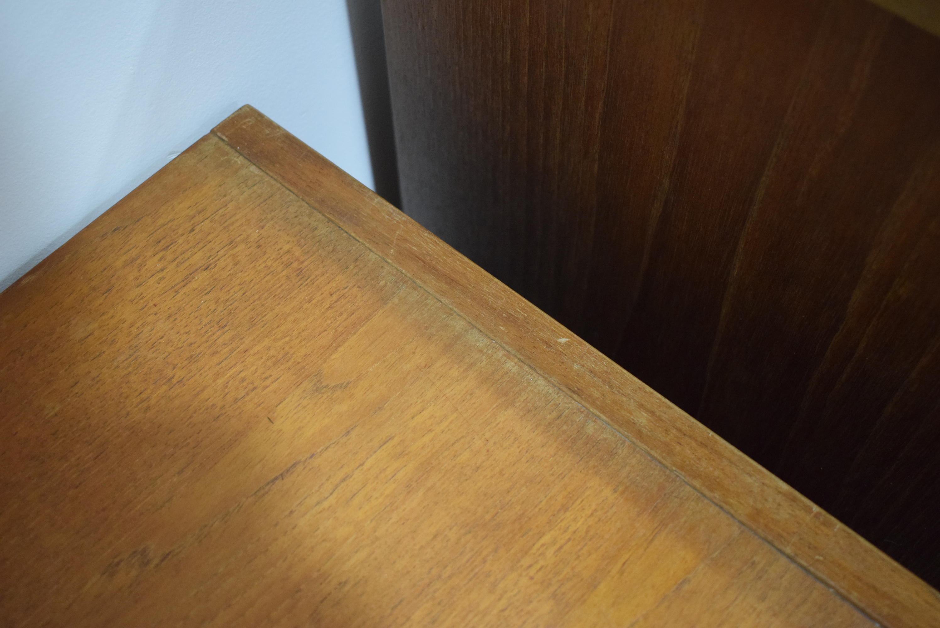 A 1970's teak twin-door cabinet on square tapering legs, w. - Image 4 of 8