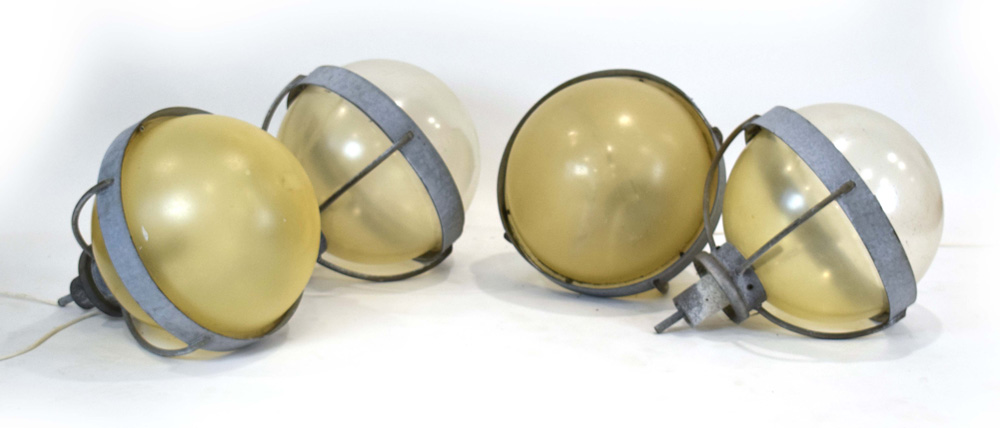 A set of four 1960's Danish Industrial/Civil ceiling lights,