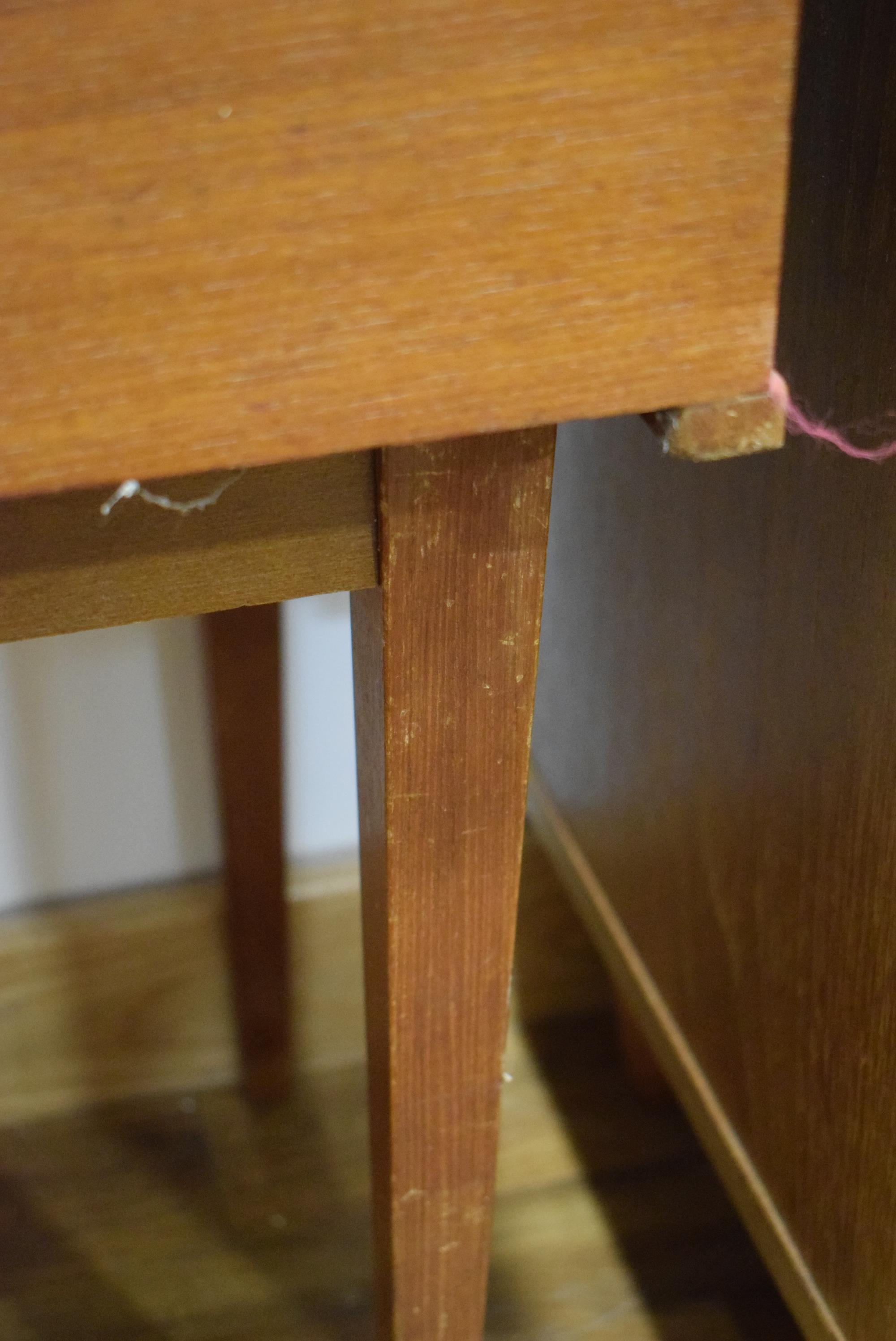 A 1970's teak twin-door cabinet on square tapering legs, w. - Image 8 of 8