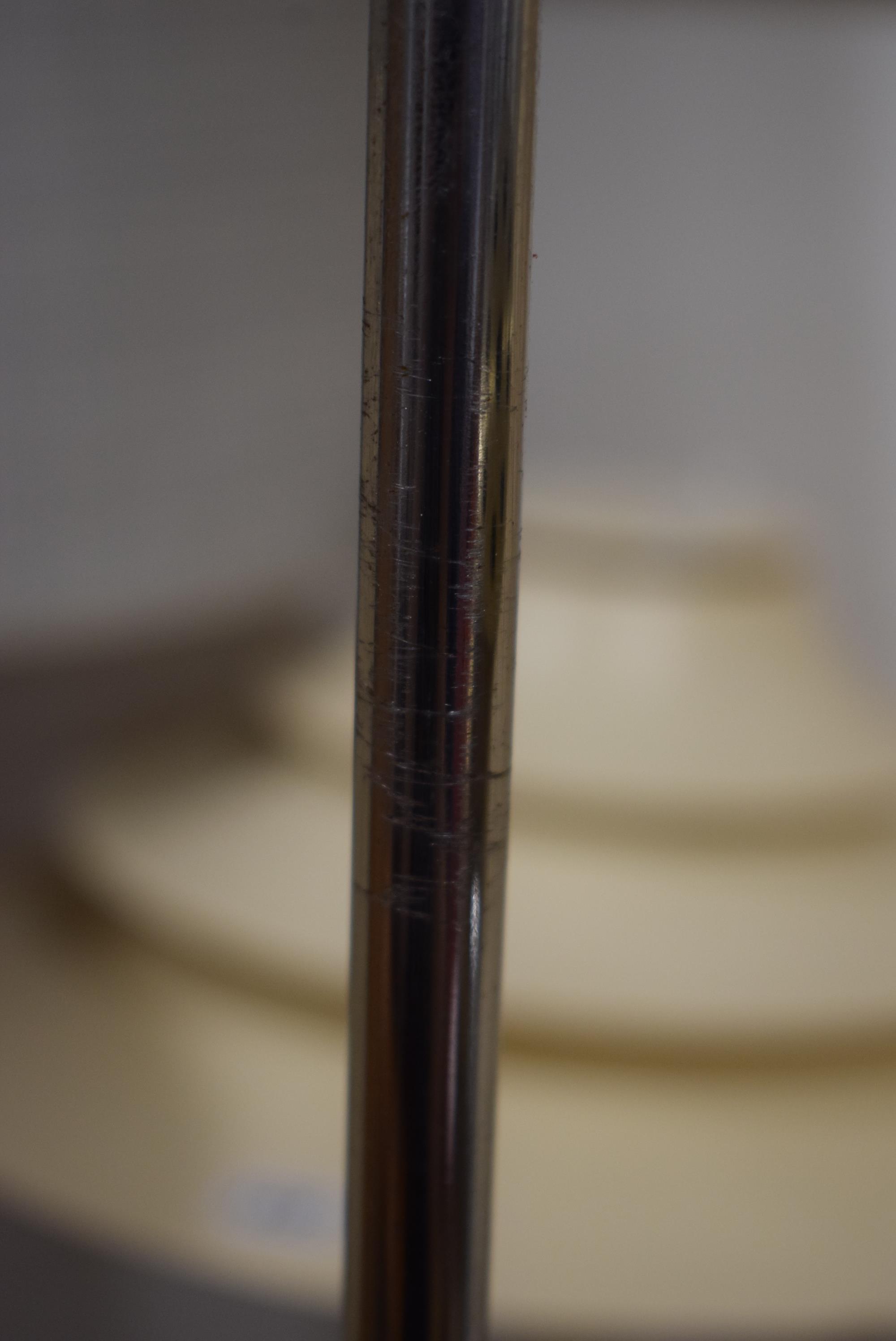 A 1970's brass coloured single spot standard lamp on an aluminium shaft CONDITION REPORT: - Image 2 of 3