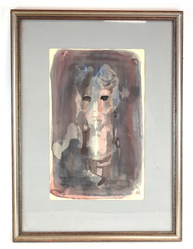 Detchko Ouzounov (Bulgarian, 1899-1986), 'Portrait of a Lady', signed, watercolour,