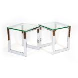 A pair of Hollywood Regency-style occasional tables,