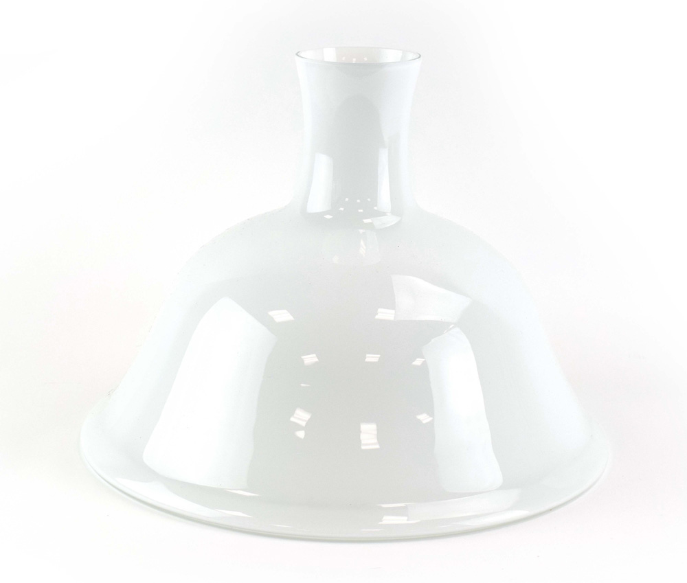 Attributed to Holmegaard, a cased white glass pendant light shade, h.