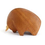 A 1950/60's Danish teak figure modelled as a bull,