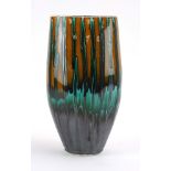An Anita Harris Studio vase with an orange ground and a green glazed finish, h.