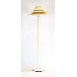 A 1970's cream enamelled half-height standard lamp in the manner of Louis Poulsen