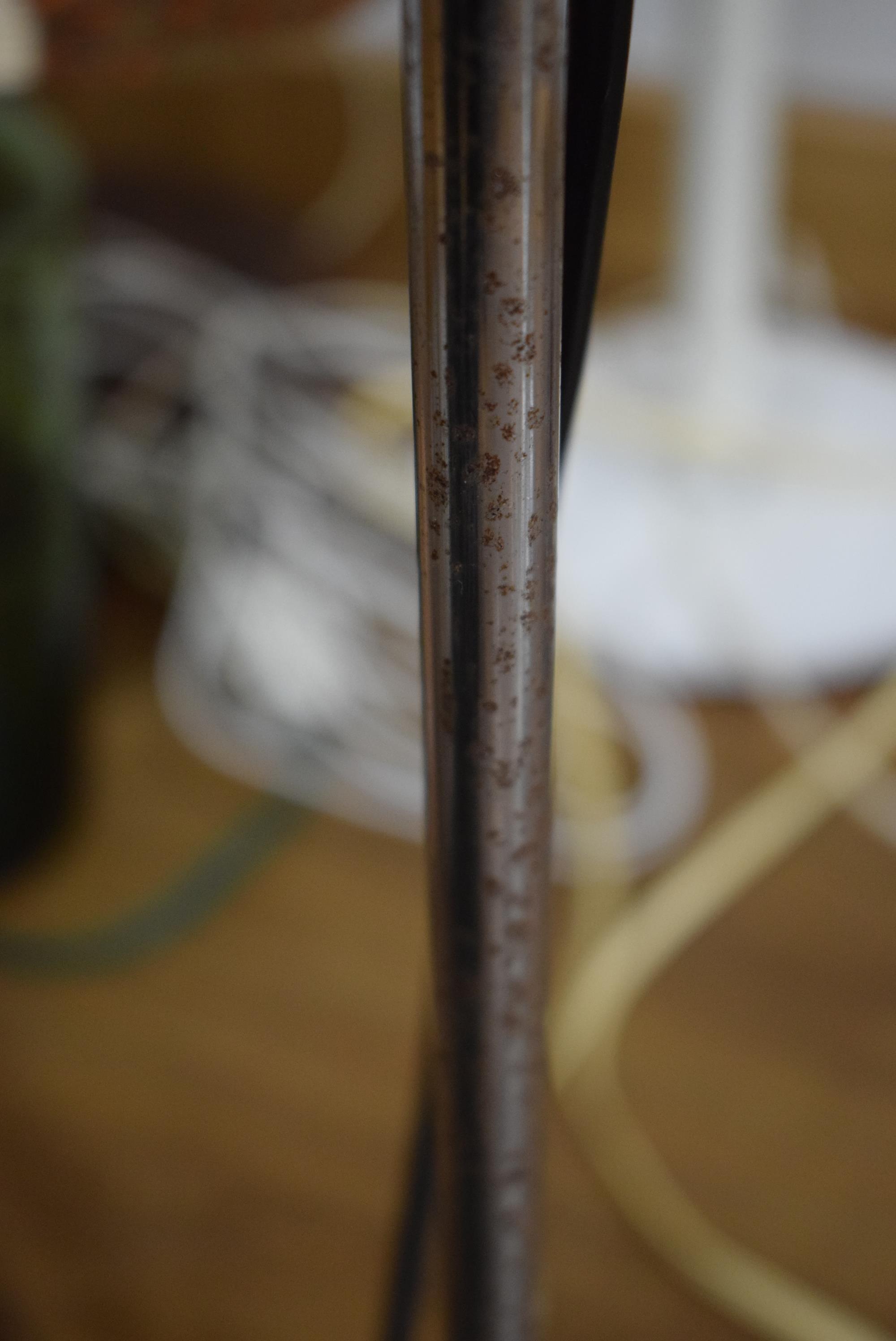 A 1970's brass coloured single spot standard lamp on an aluminium shaft CONDITION REPORT: - Image 3 of 3