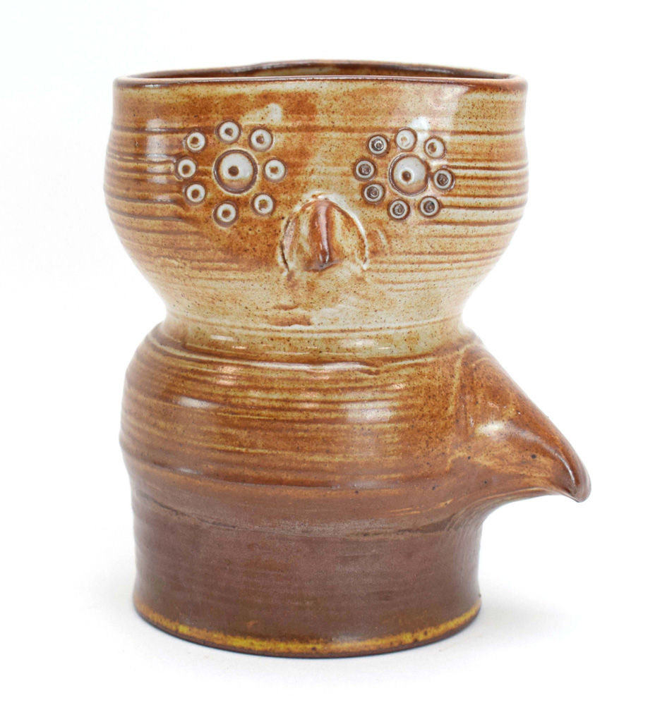 Jacques Pouchain for L'Atelier Dieulefit, a 1960's French 'owl' zoomorphic vase, signed, h.