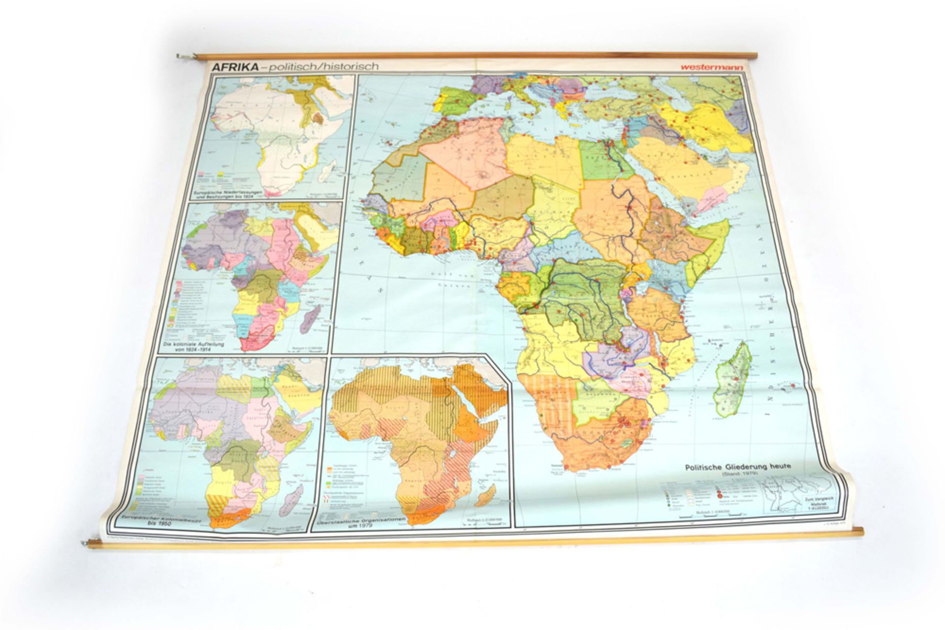 A 1979 Westermann historical and political wall chart of Africa,