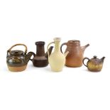 A group of studio pottery teapots including Zaalberg,