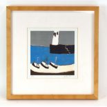 Heather Bray (20th/21st Century), Three boats in harbour, signed and numbered 3/12,