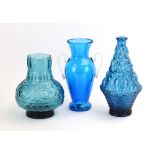 A 1970's Stelvia Empoli vase in blue, h.