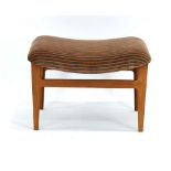 A 1960's teak and upholstered stool,