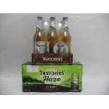 A box of 10x 44cl cans Thatchers Haze Cloudy Somerset Cider 4.