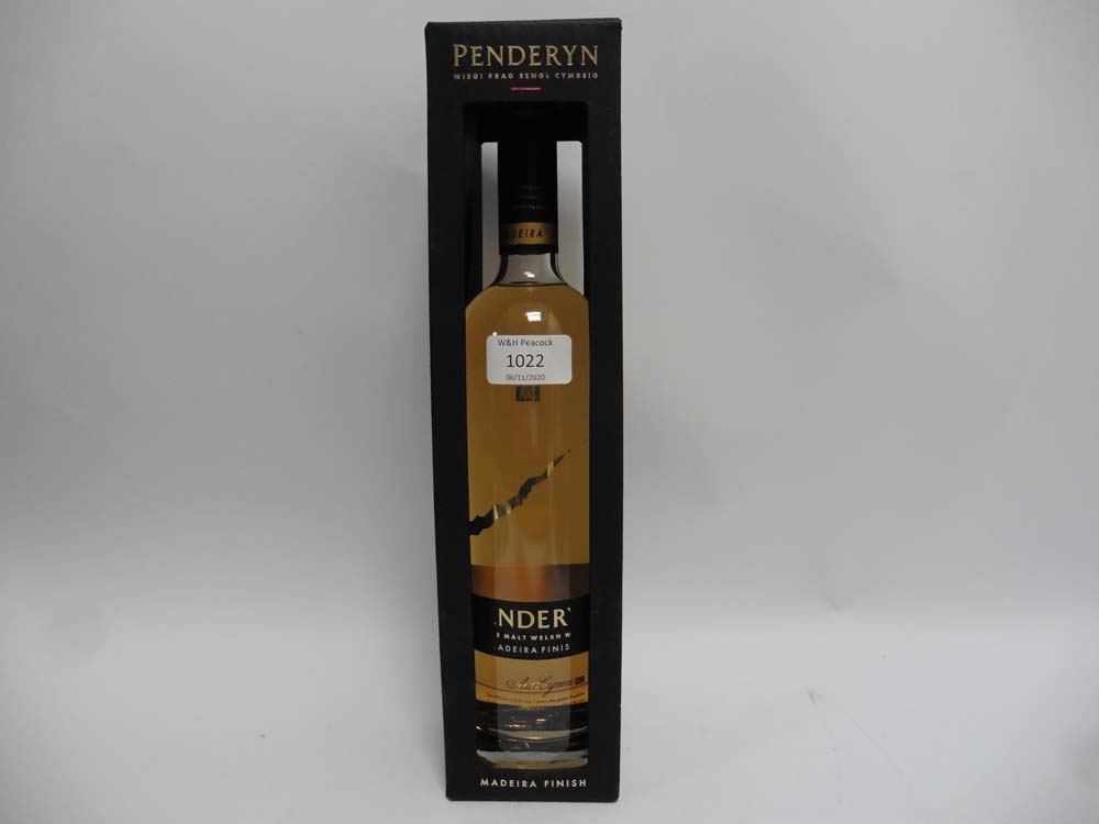 A bottle of Penderyn Madeira Finish Single Malt Welsh Whisky with box 46% 70cl