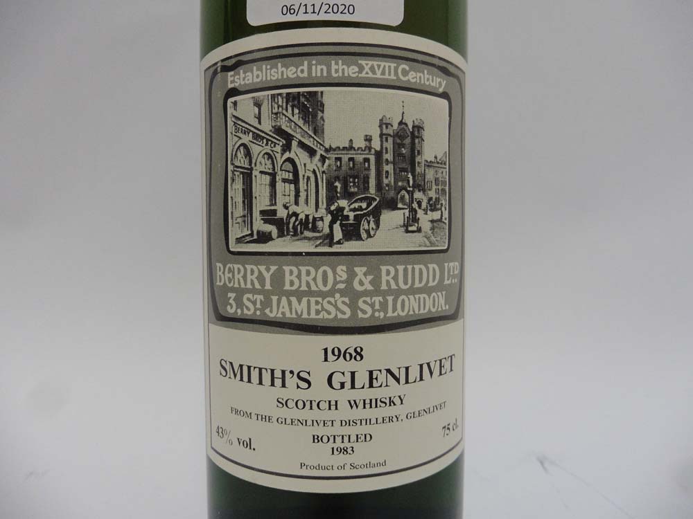 A bottle of Smith's Glenlivet 1968 Scotch Whisky bottled in 1983 for Berry Bros & Rudd 43% 75cl - Image 2 of 3