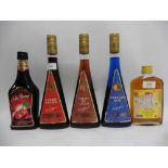 5 various bottles, 1x Giffard Creme De Cacao Liqueur 25% 50cl,
