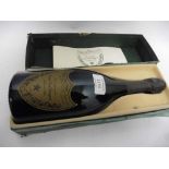 A bottle of Moet et Chandon Cuvee Dom Perignon vintage 1988 Champagne with box (Note box in poor