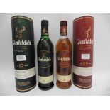 2 bottles of Glenfiddich Single Malt Scotch Whisky with cartons,