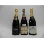 3 bottles of Champagne, 1x Lanson Black Label Brut 75cl,