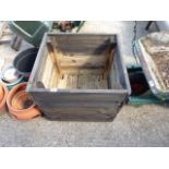 Square wooden planter