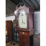 Wooden cased grandfather clock by John Warry, Bristol
