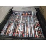 Crate of DVDs