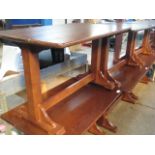 (2014) 4 dark stained pine 4 seater restaurant tables