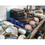 5 crates of mixed ceramics, housewares, wood wares, cutlery sets, etc.