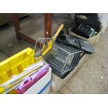 3 boxes of various garage spares incl. flippers, organiser trays, umbrella, etc.