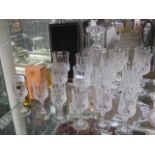 2 crystal decanters and quantity of crystal glasses