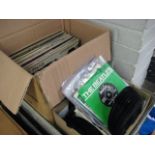 Crate containing vinyl records and 45s incl. The Beatles