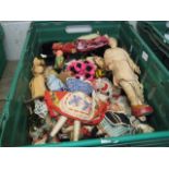 Crate of various miniature dolls