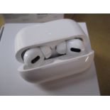 Boxed pair of Apple air pod pro ear phones with charging case