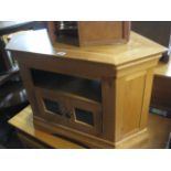 Oak corner entertainment unit