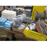Quantity of garage spares incl. rawl plugs, cables, drill bits, etc.
